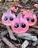 Ash-ling the baby fire wispling resin art toy 'Bubblegum' Colorway **Final round**